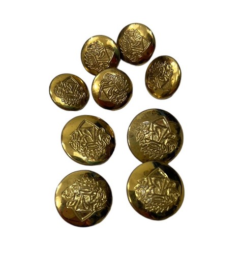 9 Vintage Aquascutum Gold Metal Shank Blazer Jacket Replacement Buttons
