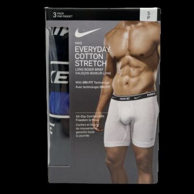 Nike Underwear Nike Everyday Cotton Stretch 3 PK Boxer Briefs Mens SM Black Blue