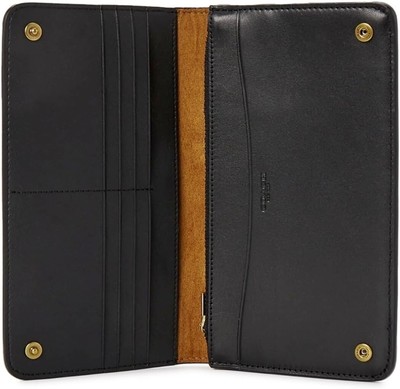 Coach Brass/Black Refined Calf Leather Slim Wallet C5191 for sale  