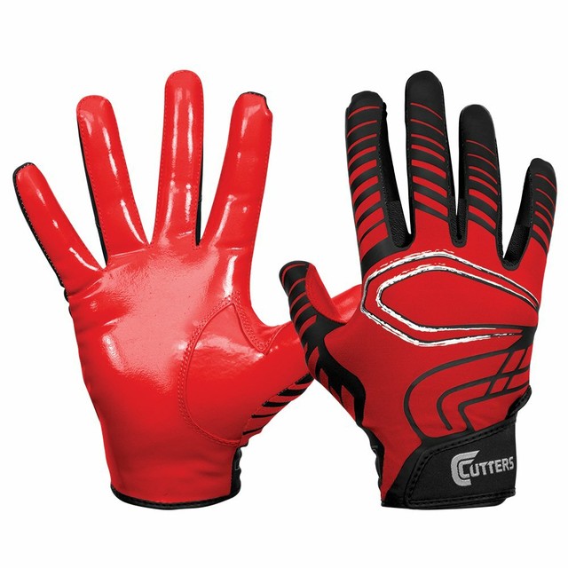 Cutters Rev Mens XL Receiving Football Gloves Red Black Ctack Receiver Adult eBay