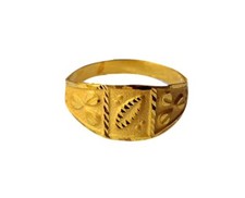 Certified Solid 22K/18K Yellow Fine Gold Unique Design Kids Ring Size-1