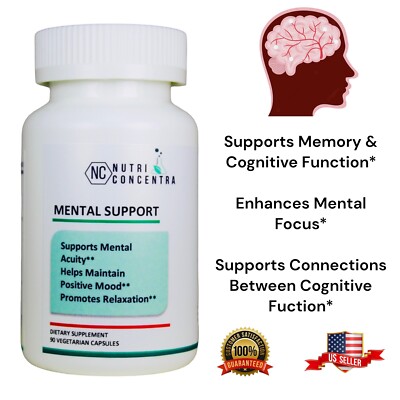 Mental Focus, Improve Nervous System, Biomedical Formula, 750 mg, 90 Capsules.