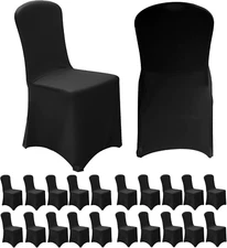 30Pcs Black Stretch Spandex Chair Cover, Chair Covers for Wedding, Universal Fit