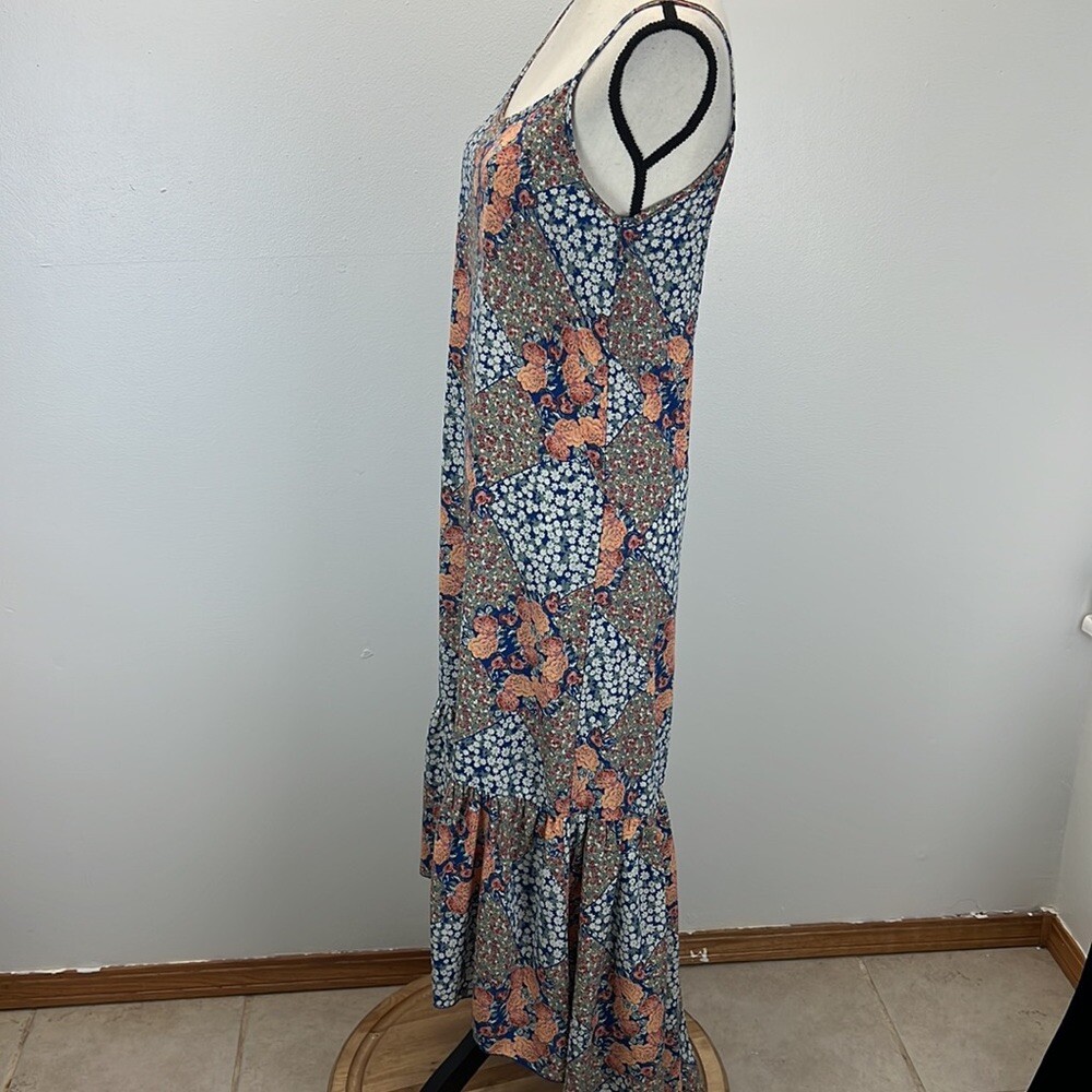 Oddy patchwork pattern high low cutout back maxi … - image 3