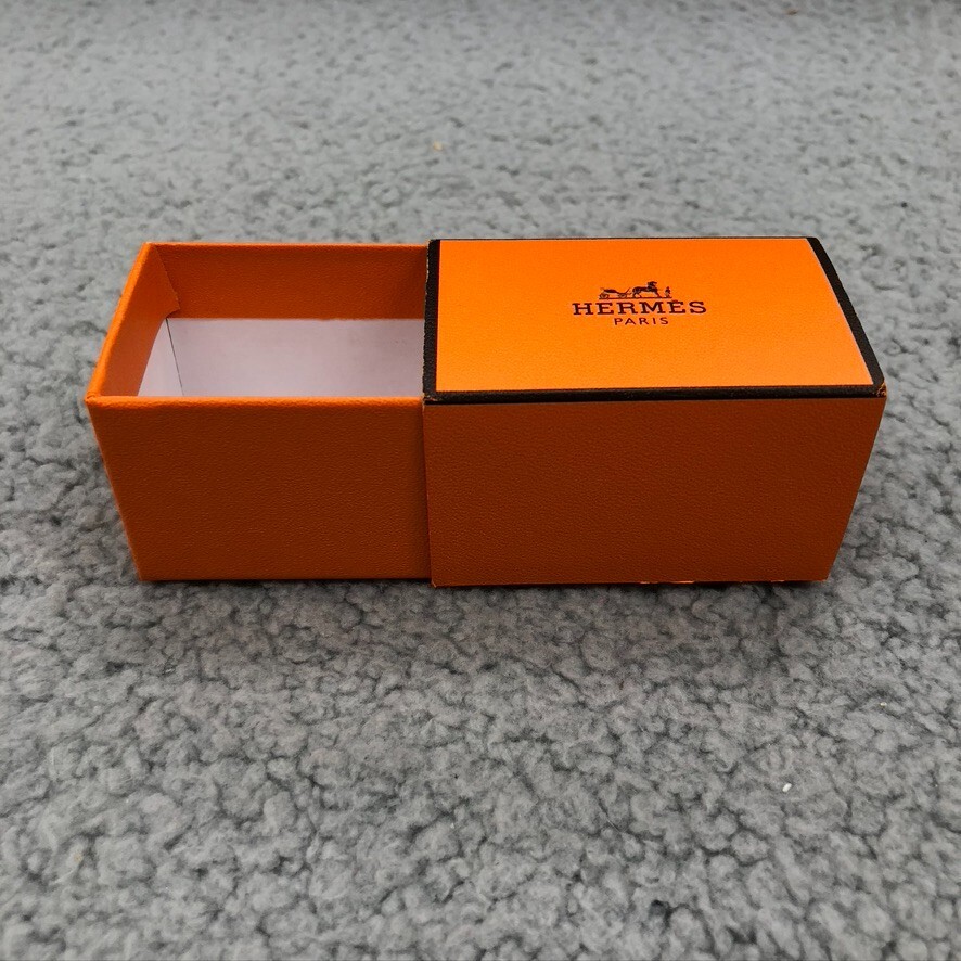 Authentic Hermes Orange Gift Box Empty Rectangle Storage 2.5x1.5x1