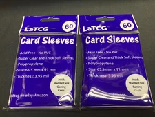 120 LaTCG Clear Pokemon/MTG Card Standard Size Deck Protector Sleeves 65.5x91mm