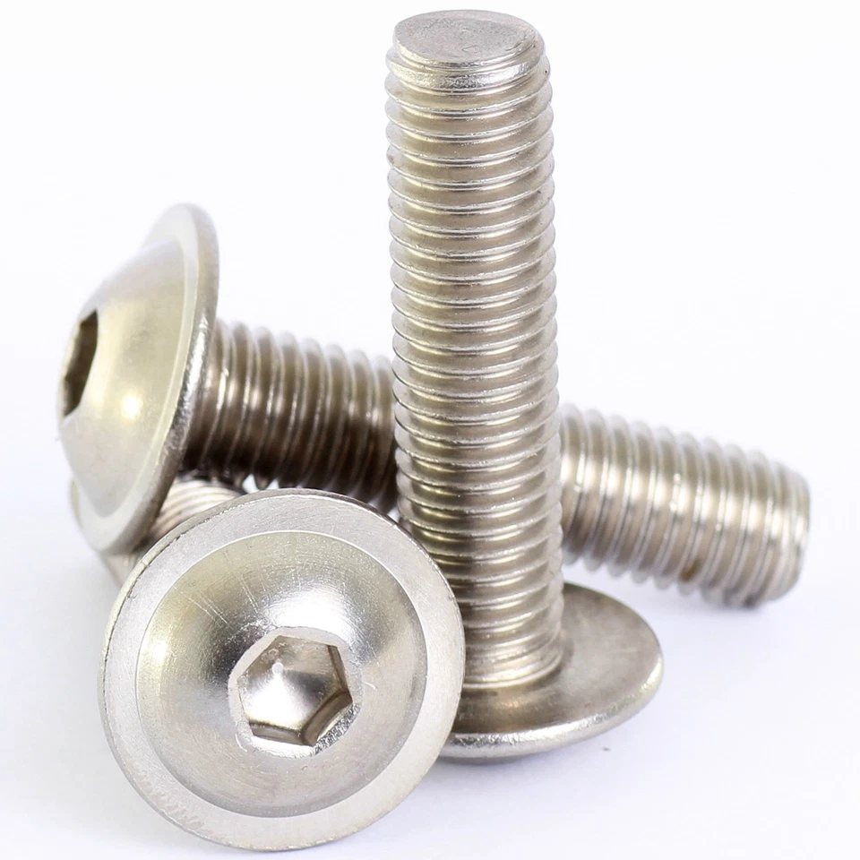 BOLT BASE M6 ( 6mm ) A2 STAINLESS STEEL FLANGED BUTTON HEAD SCREWS HEX SOCKET FLANGE BOLTS