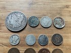 Old Obsolete US Coin Collection of 12 coins including a 1879 Morgan dollar. — photo 2