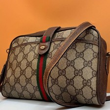 Authentic Vintage Gucci Sherry Line Shoulder Bag Beige Brown GG Canvas