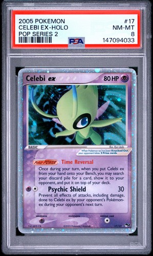 Pokemon Celebi ex 17/17 Ultra Rare Pop Series 2 - PSA 8