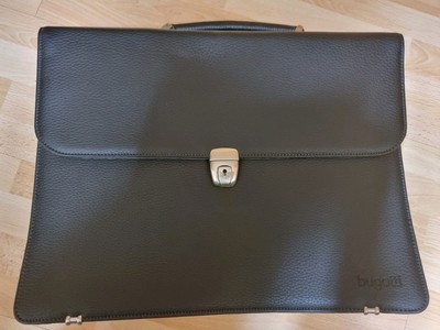 Bugatti Aktentasche schwarz edel Echt Leder * NEU* TOP*