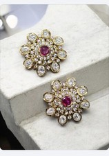 22ct gold plated antitarnish studs Earrings Trendy Indian Bollywood Pakistani