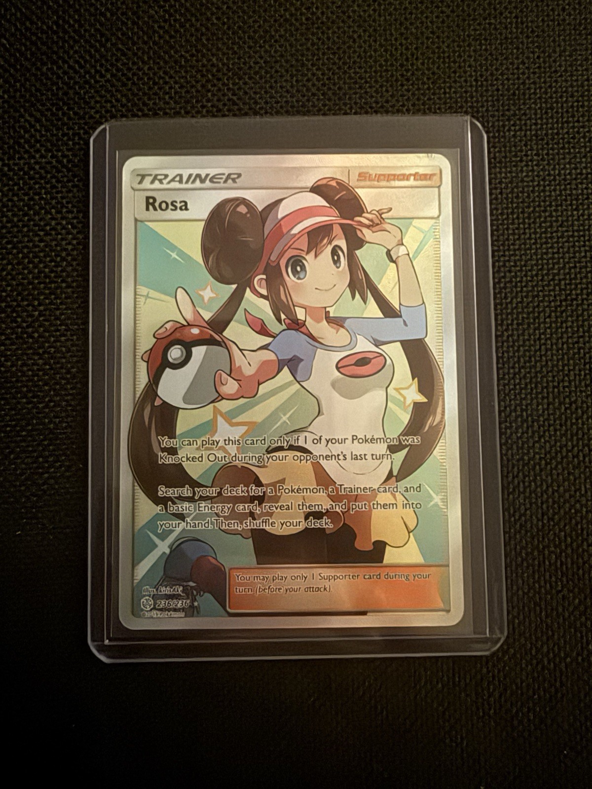 Pokémon TCG Rosa Trainer Cosmic Eclipse Full Art Card 236/236 LP