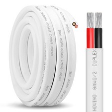 6 Gauge Marine Wire,6 AWG 30ft Duplex Marine Grade Tinned Copper Sheathed Cable