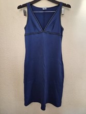 Vintage Malizia By La Perla Slip Nightgown Sleepwear Blue Black V Neck Tank 44