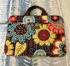 Vera Bradley Quilted Zip Floral Padded Laptop Portfolio Notebook Computer Case