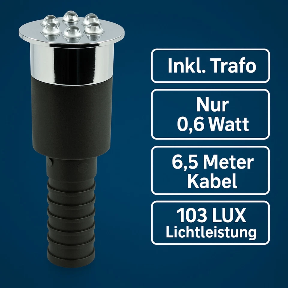 Wasserspielbeleuchtung blau + Trafo, LED-Ring, Brunnenlicht, Wasserspielleuchte - Bild 3 von 4