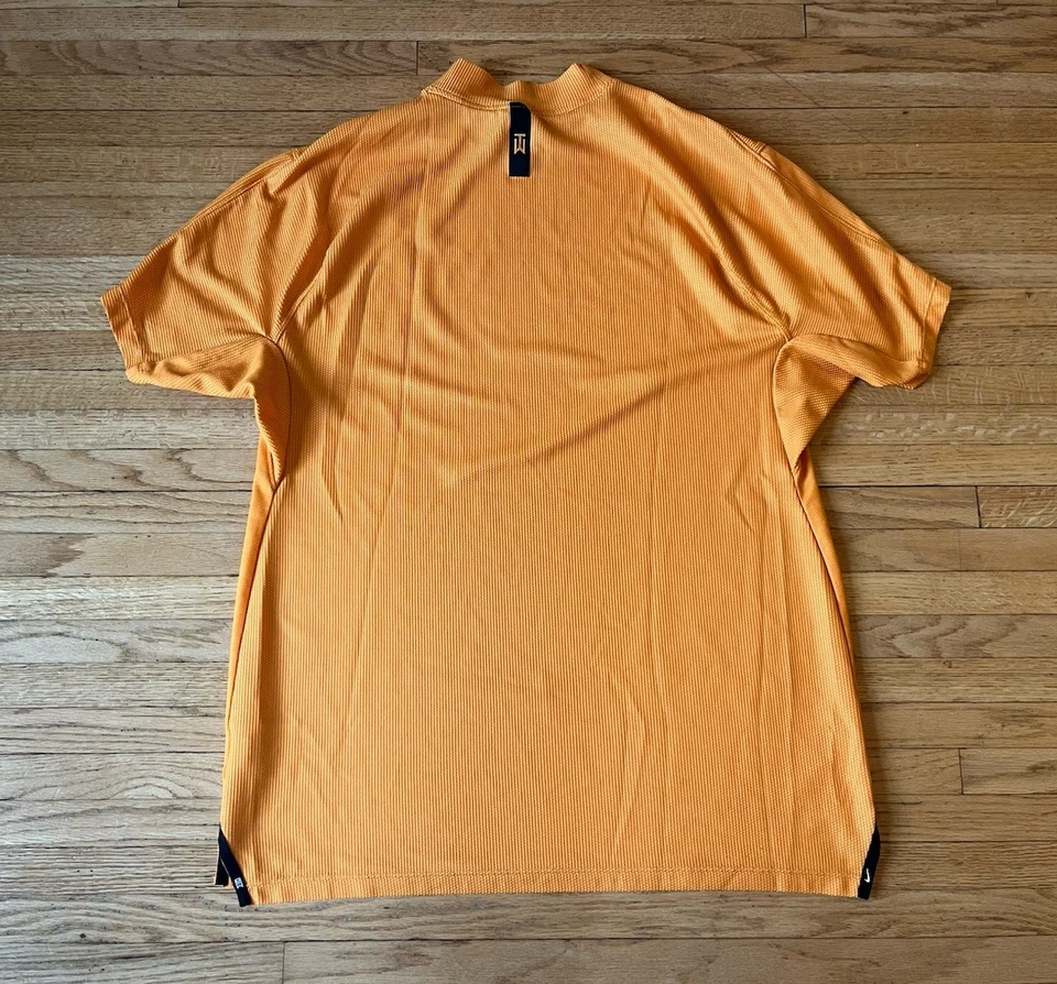 Tiger Woods Nike Collection Dri-Fit Golf Training Top Mens L EUC Orange  - Image 2 of 4