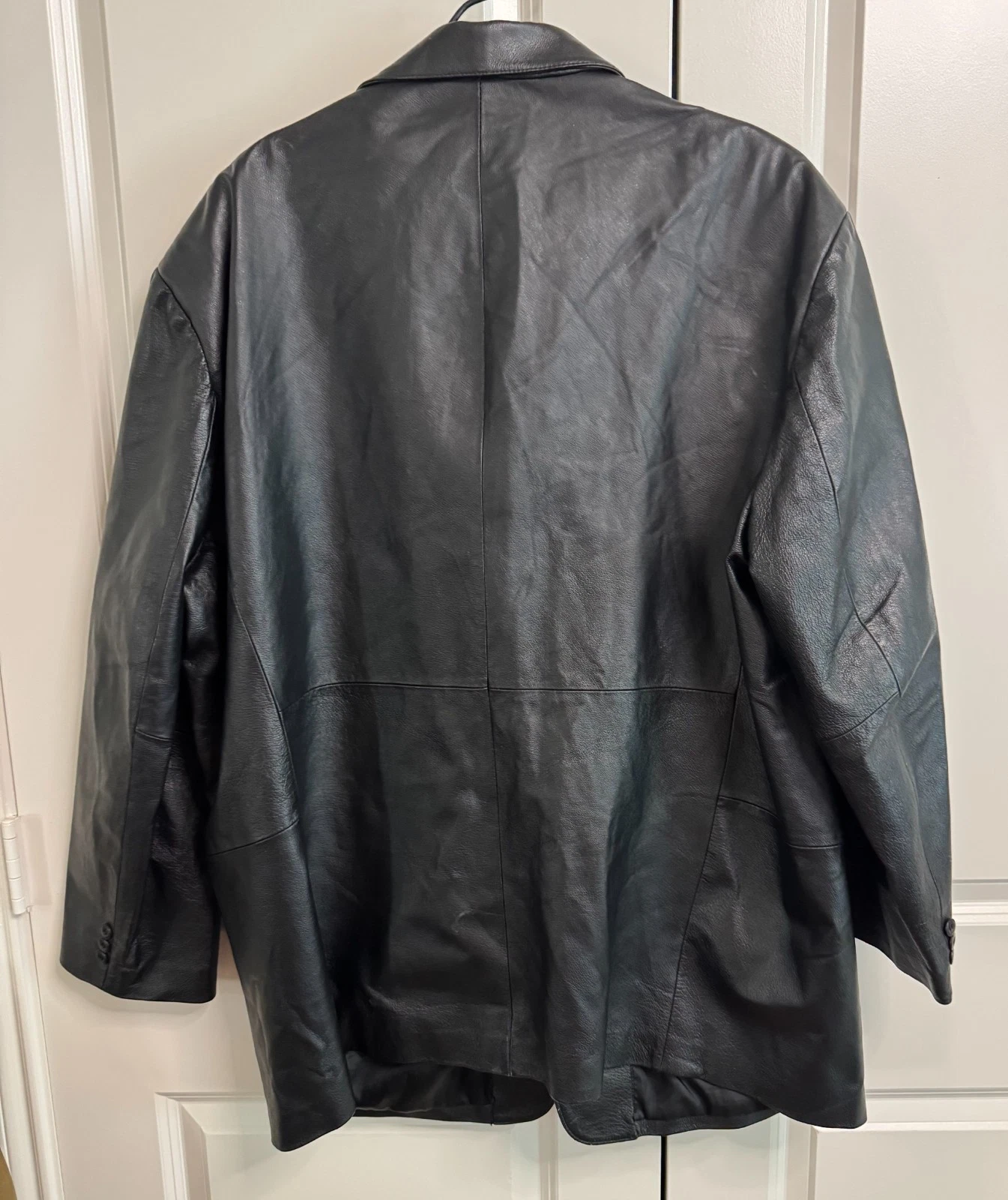 J. Ferrar Men's Black Leather Blazer Jacket 2XL Button with Front Pockets - product detail image 6