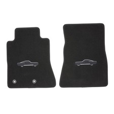 Ford Racing Black Wsilver Fastback Logo Front Floor Mat Pair Mustang 15-26 Ford Racing Black Wsilver Fastback Logo Front Floor Mat Pair Mustang 15-26