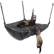 Ferret Hammock for Cage - Plush Double Bunk Bed Hanging Clips - Perfect for 2...