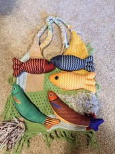 Japanese hand-woven bag 5 fish auspicious