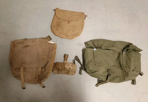 Vintage Military WW2/WW1 Knapsacks 4 Lot Pre-owned Vintage Conditions