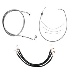 Stainless +10" Cable & Brake Line Cmpt Kit 2024 & Up Harley Road Glide & ST