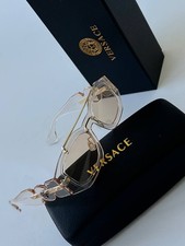 Versace Clear Nude Pink Frame Medusa Sunglasses