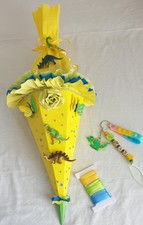 Schultüte Geschwister Zuckertüte 32,5cm mit 4 Dinos Personalisiert NEU UNIKAT