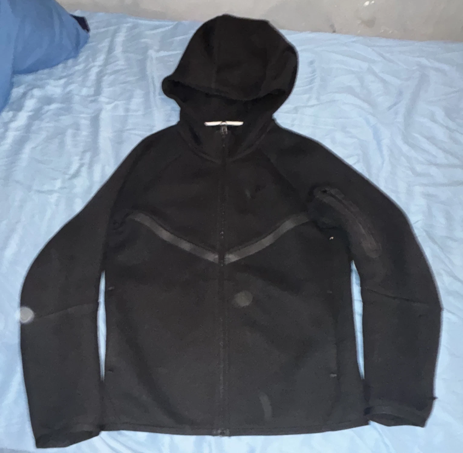 Nike Men’s Black Full Zip Hooded Fleece Hoodie, Logo, Size L Regular