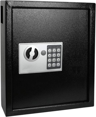 40-Key Wall Mount Lock Box - Heavy Duty Digital Key Safe Storage (Black)
