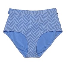 Aerie High Waisted Bikini Bottom Women's Size Medium Blue Textured NWT