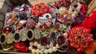 1.5 Lb Costume Jewelry VTG Modern Craft Junk Lot Wearable Untested Lot 44 RED