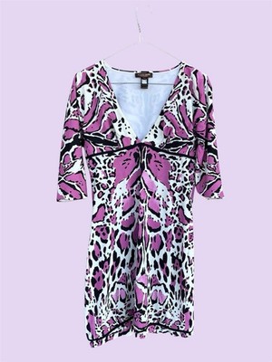 Roberto Cavalli Archive Y2K Minikleid lila Leopardenmuster