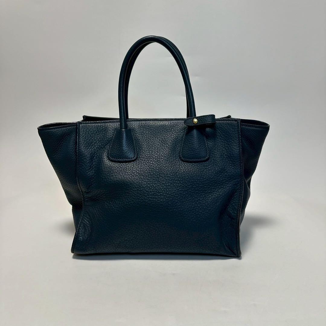 Prada Triangle Logo Vittello 2-Way Shoulder Bag Leather Women Used Authentic thumbnail 3