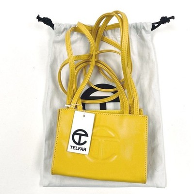 NWT Telfar Small Yellow Faux Leather Double Strap Small Shopping Bag w/Extra