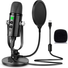 Microphone for Podcast, USB Microphone Kit for Phone, PC/Micro/Mac/Android,Pr...