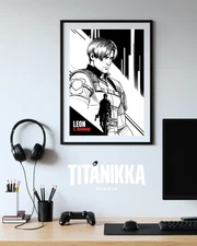 Leon Kennedy Digital Poster | Resident Evil Wall Art Print | Instant Download