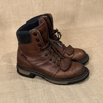 Rocky Boots Mens 8.5 Brown Leather Waterproof Work Lace Up 8'' Ride Comfort Oil