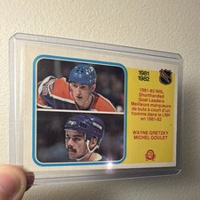 1982 O-Pee-Chee Shorthanded Goal Leaders Wayne Gretzky Michel Goulet