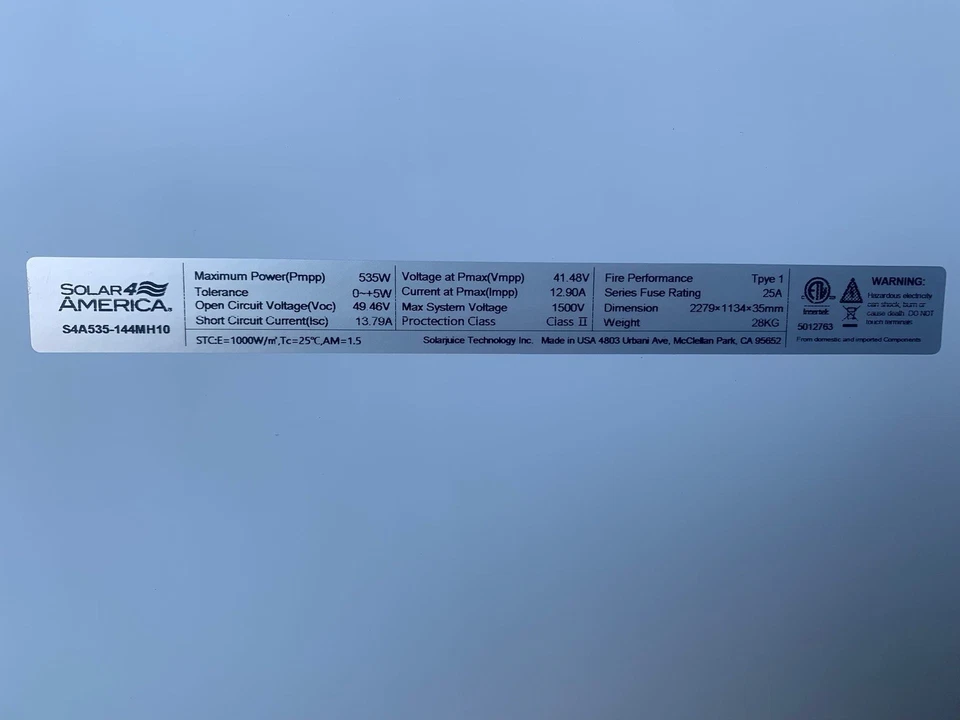 New Solar Panels 535w Solar Panel Buy 1- Or 100. Local Delivery Only. - Image 2 of 4