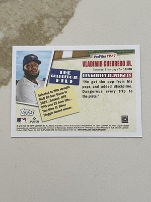 Vladimir Guerrero Jr. 2026 Topps Series 1 Profiles by Ken Griffey