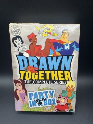Drawn Together The Complete Series (DVD, 2009) Party in Your Box + Board Game