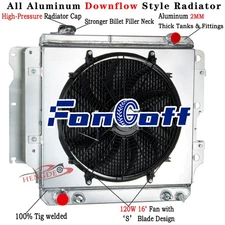 3 ROW ALUMINUM RADIATOR SHROUD FAN FOR 1987-2006 Jeep Wrangler YJ TJ 2.4-4.2L