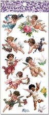 Violette Stickers - Cupids - 2 Colorful Cupid Sticker Sheets - Scrapbooks Crafts