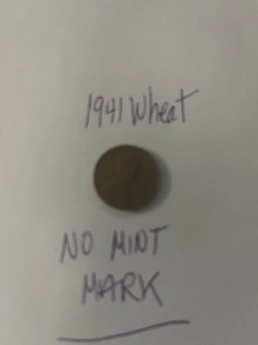 1941 wheat penny no mint mark