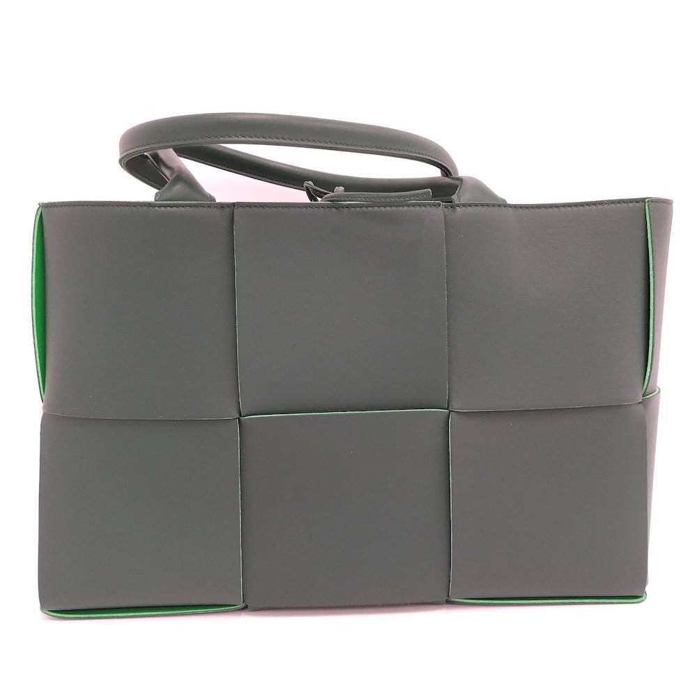 Bottega Veneta Tote Bag Arco Leather Green 24x14x4.7 in Used thumbnail 2