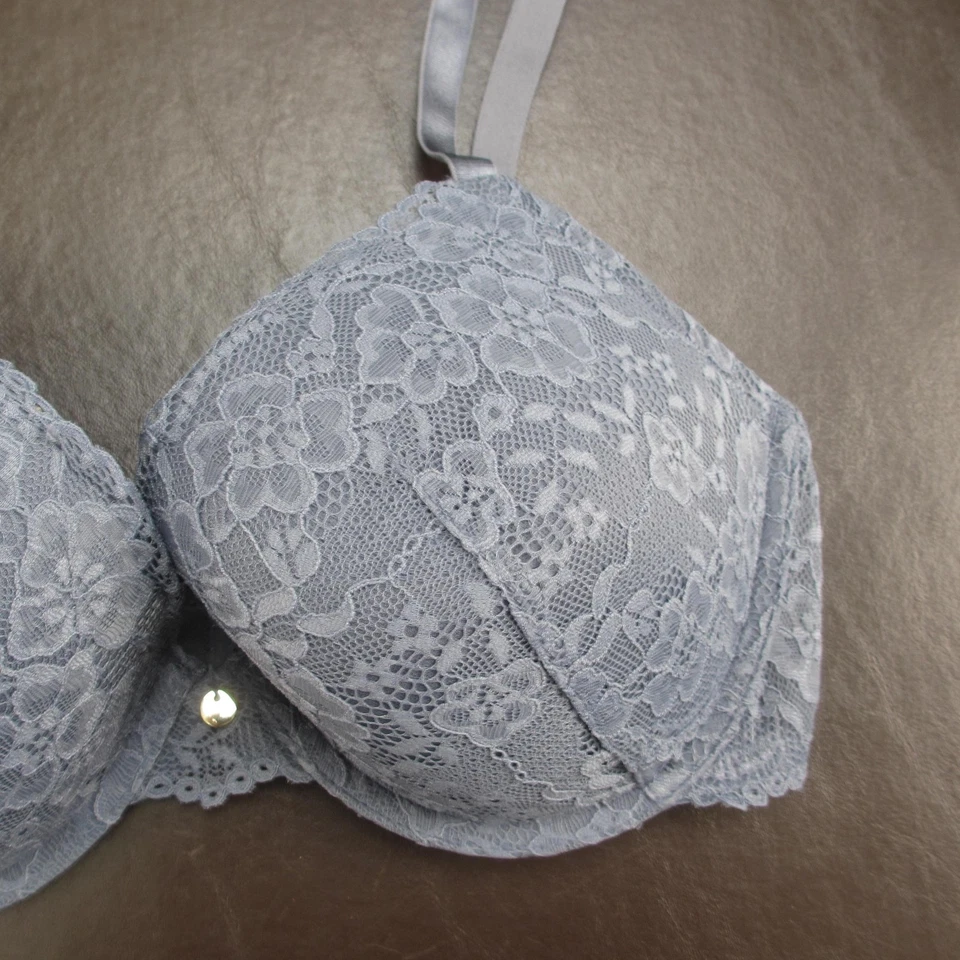 Sujetador H&M Mujer 36D Gris Encaje Push Up Con Aros Acolchado Lencería Comodidad Todos los Días Foto 4 de 4