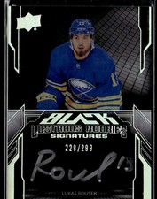 2023-24 SPx UD Black Lustrous Rookie Signatures Lukas Rousek Auto 229/299